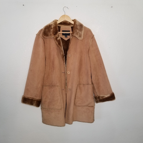 VINTAGE BERNARDO FAUX SUEDE TAN JACKET - Picture 11 of 15